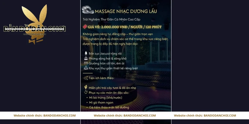 Bảng giá dịch vụ massage Nhạc Dương Lầu